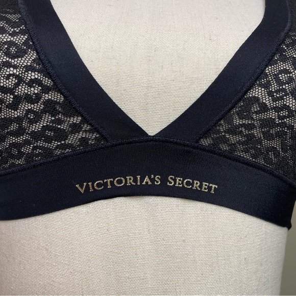 Victoria’s Secret Black Sheer Leopard Lace Bralette Bra Extra Small - Picture 4 of 11